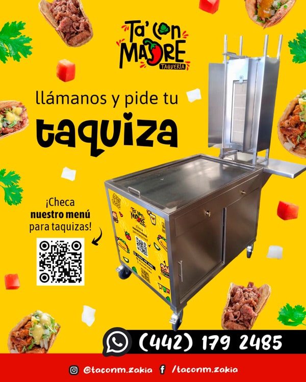 Carrito profesional para taquiza de Ta' Con Madre