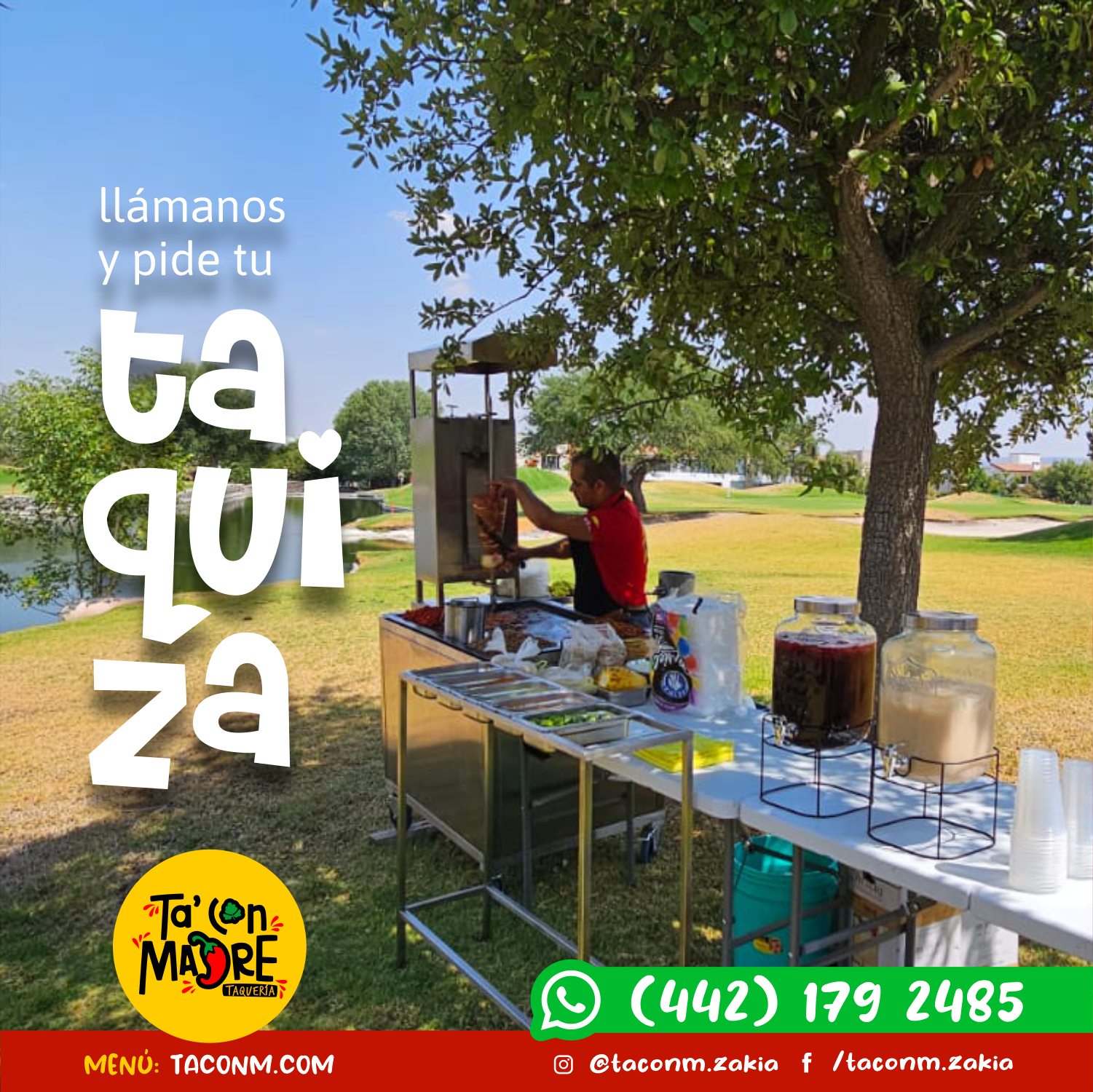 Taquiza de Ta' Con Madre preparada al aire libre