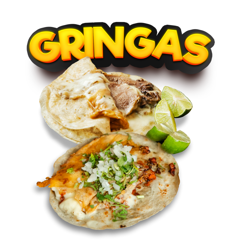 Gringas con carne y queso