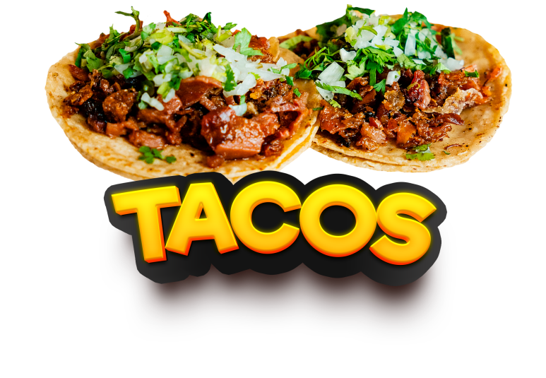 Tacos con cilantro y cebolla